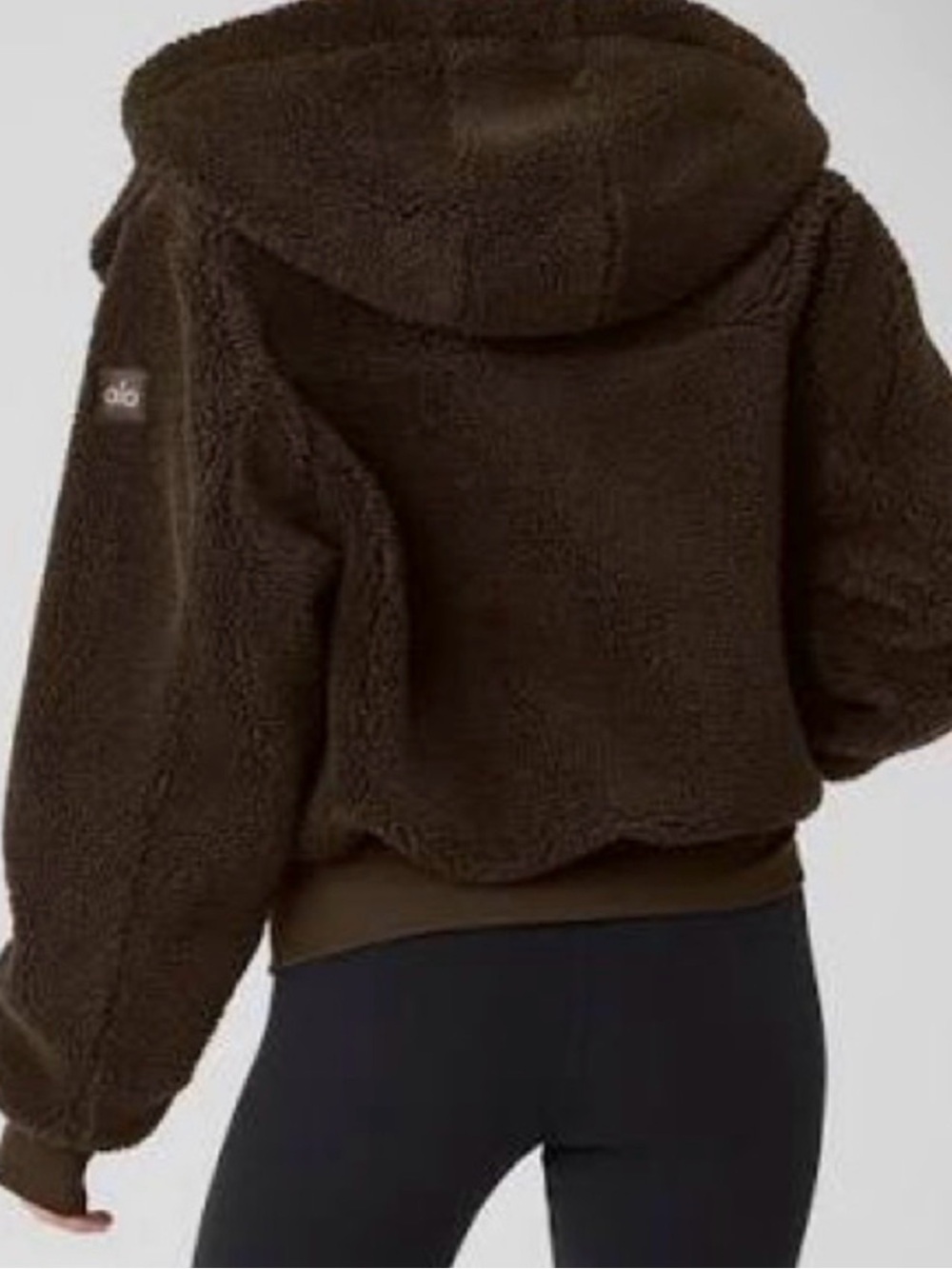 ALO Yoga Foxy Sherpa Jacket Espresso Brown Size Small - Picture 7 of 8